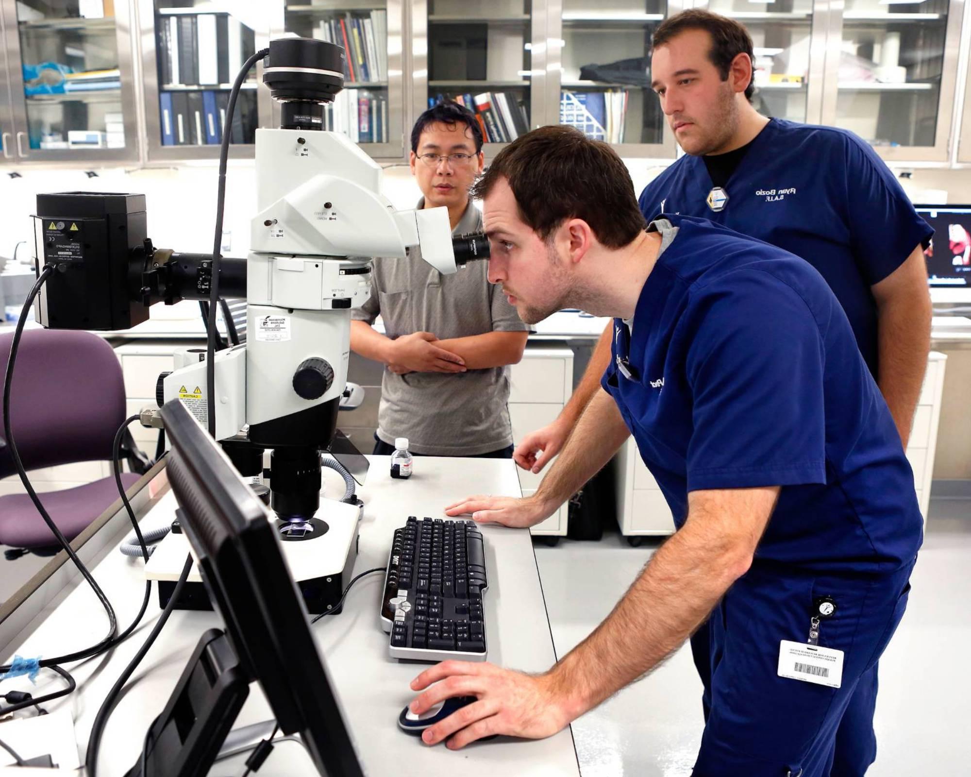 Students and Professor in Lab